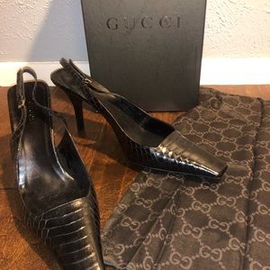 Authentic Gucci Black Snakeskin Heel